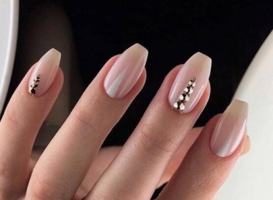 short ballerina nails design ideas rhinestone decoration