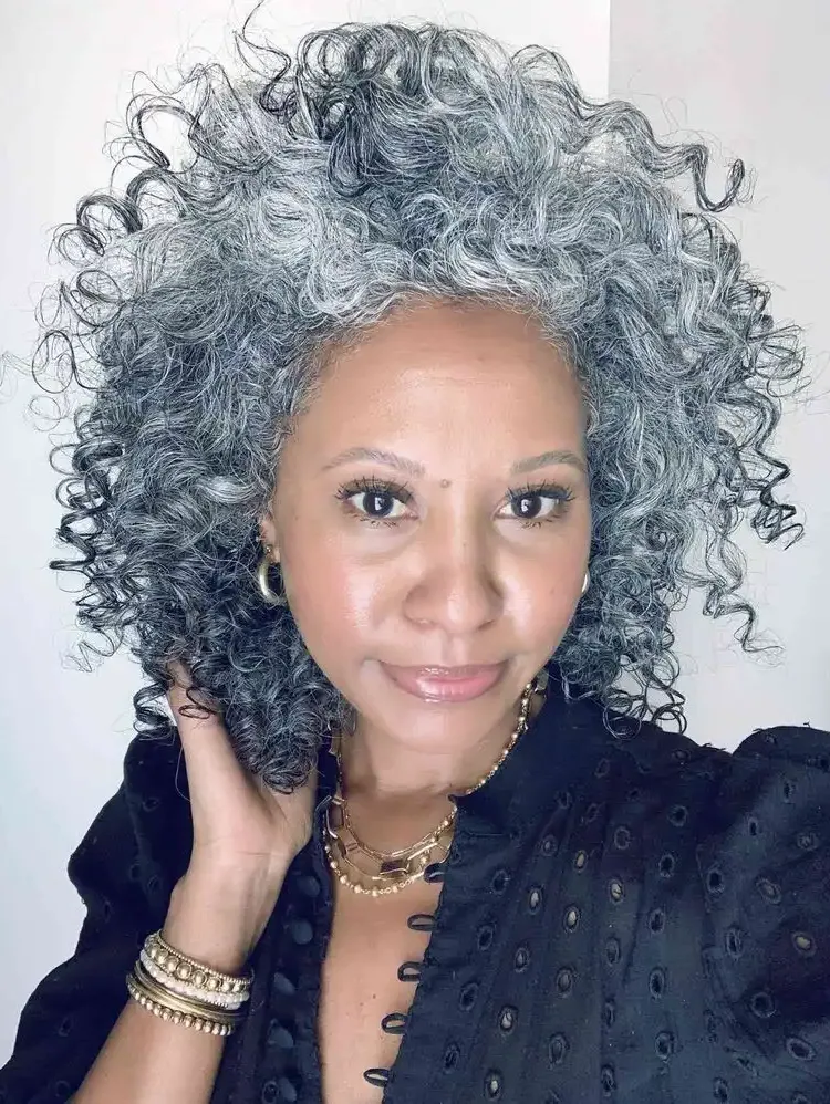 short curly gray hair women over 50