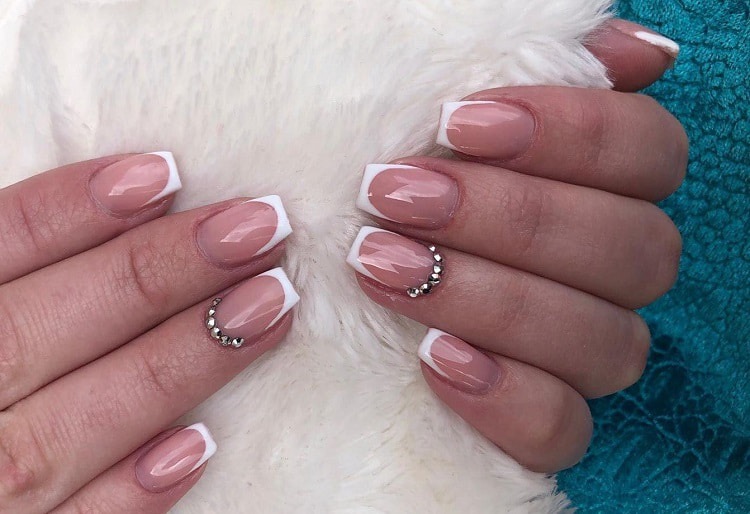 55+ Classy Square French Tip Nails for 2023 - Nerd About Town