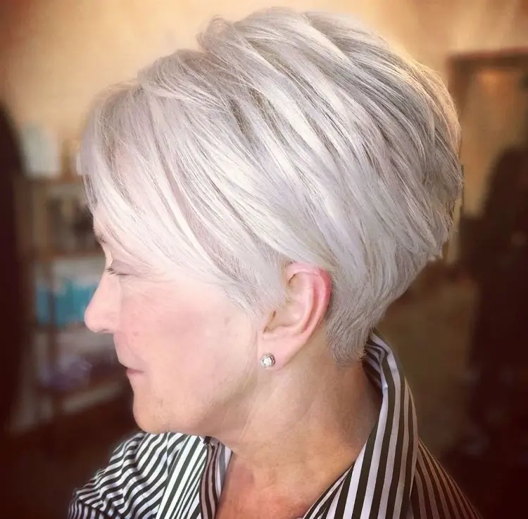 short gray haircut for 70 year old women ideas
