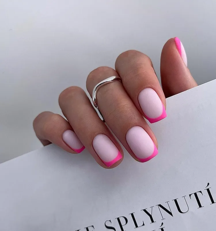 short-square-matte-pink-french-nail-tips-2023