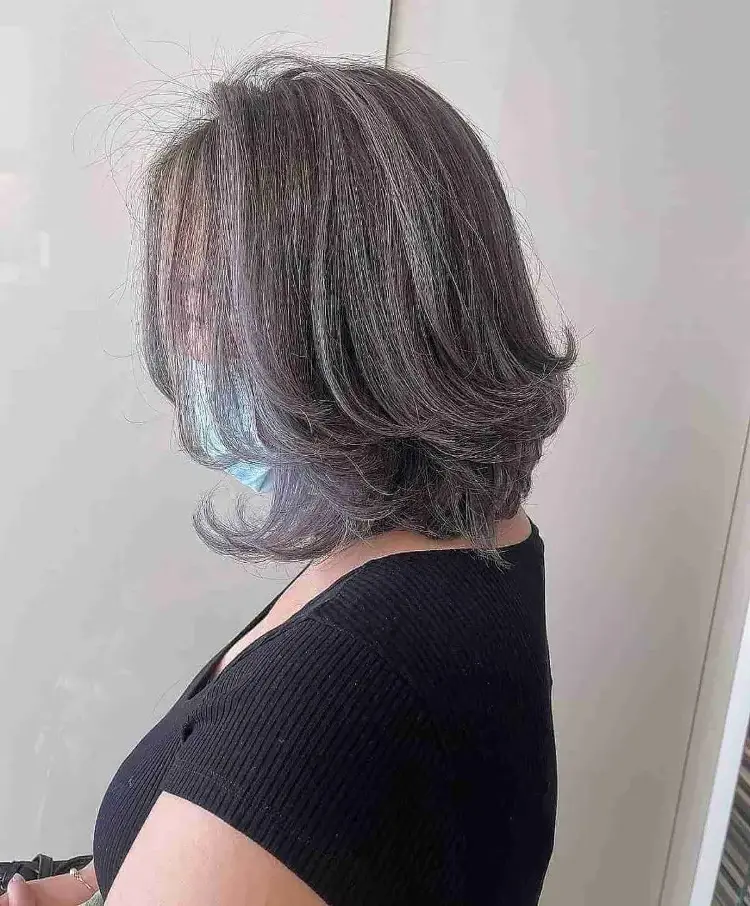 shoulder-length hair for women over 50 grey hairstyles