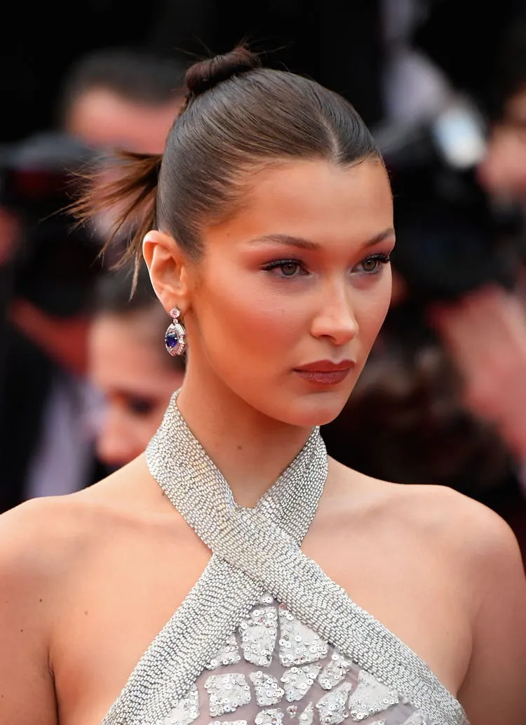 slicked-back bun_bella hadid bun