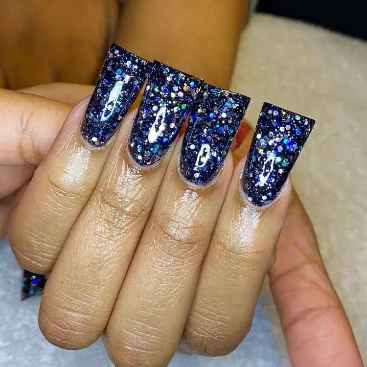 sparkly blue nails_glitter nails