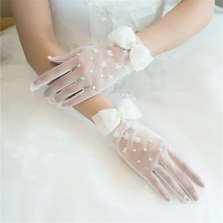 transparant white gloves bridal accessories wedding day