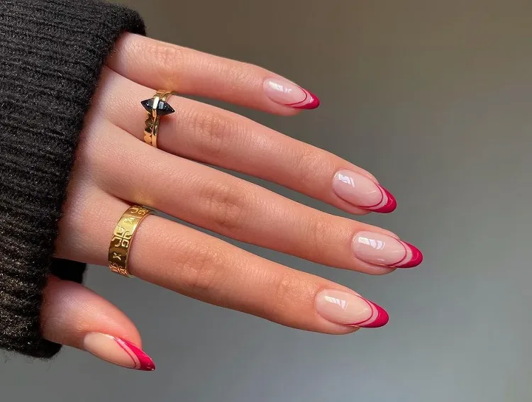 valentines day nails ideas french tip decorations