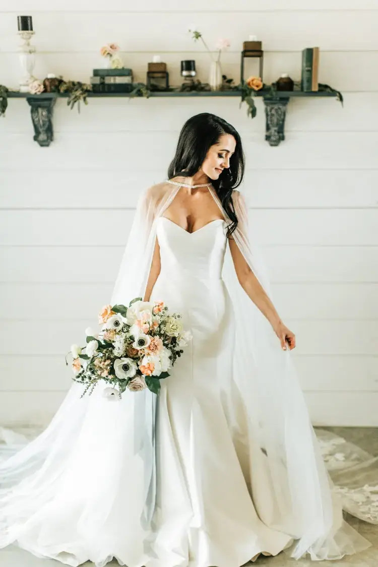 wedding dress with a cloak bridal fashion trends 2023