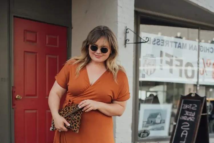 wrap dresses conceal the belly and conjure up slim silhouette