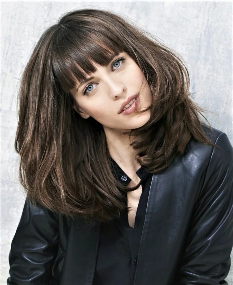 c cut layered hairstyles with bangs trendy ideas 2023
