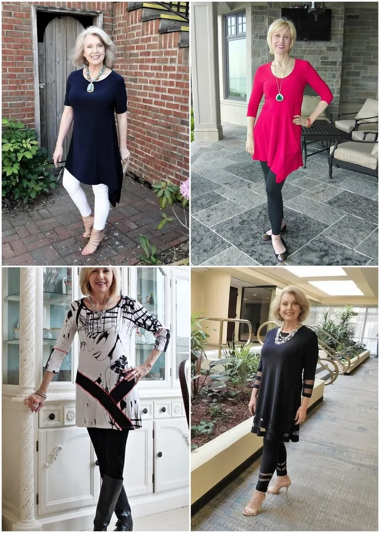 combine leggings with a tunic trendy outfits for women over 50