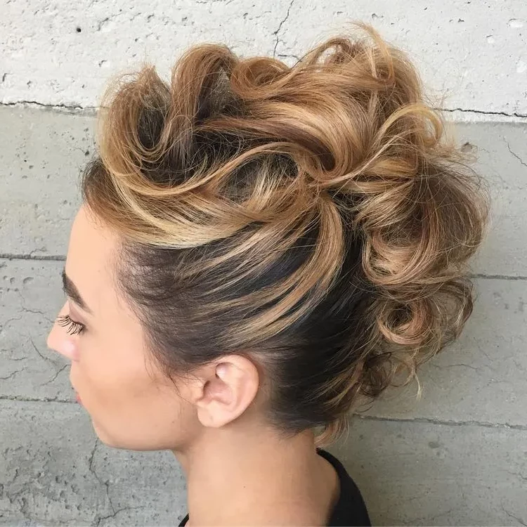Curly short hairstyle for a festive occasion