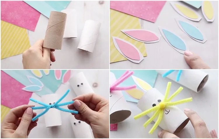 easy easter crafts for kids diy toilet paper roll bunny tutorial