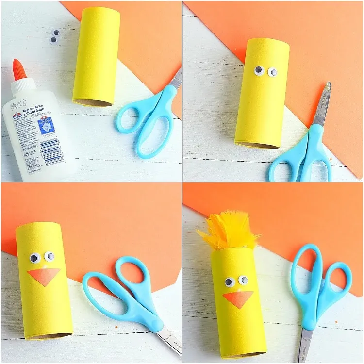  easy easter crafts for kids ideas how to make paper roll chicks tutorial