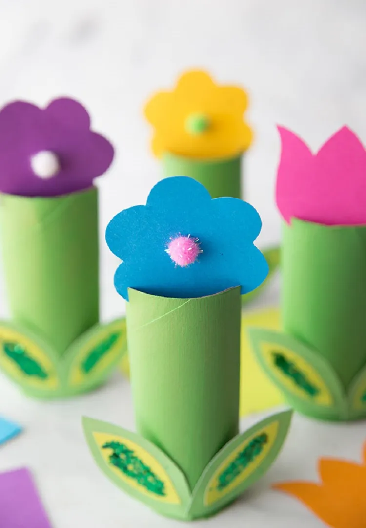 diy easter decorating ideas how to make toilet paper roll spring flowers