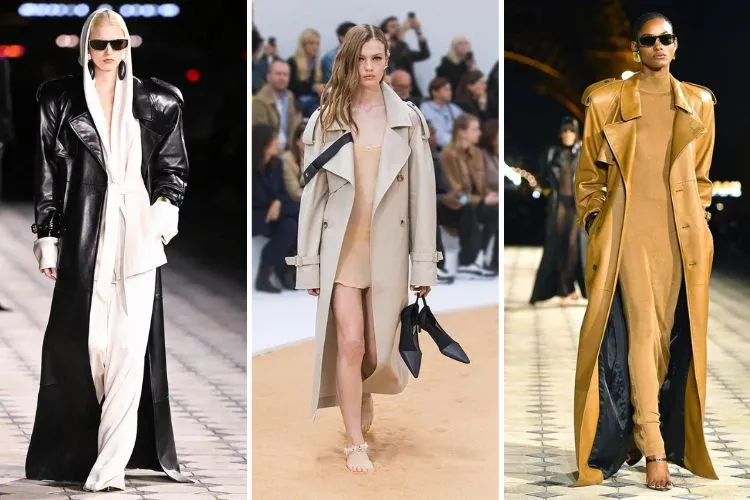 Paris fashion week 2023 trench coat outfit ideas runway catwalk