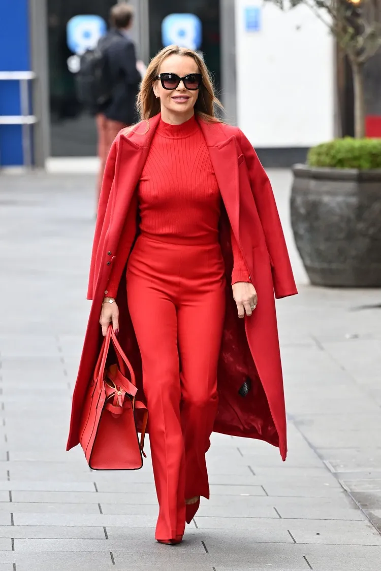 red outfits for women over 50 amanda holden in red outfit