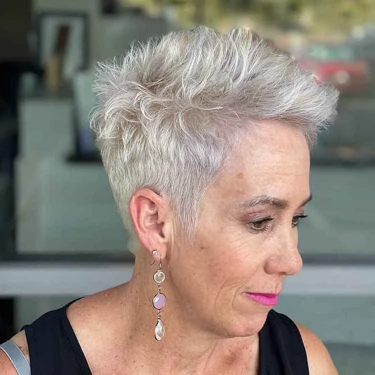 Short spiky pixie adds volume to the hair