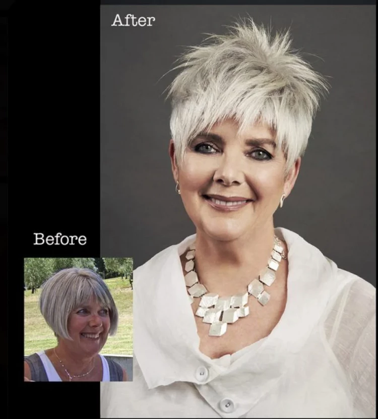 Spiky Pixie hairstyle with short choppy bangs