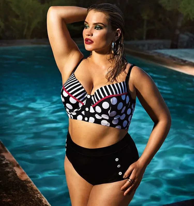stylish two piece swimsuits for curvy women high waist bikini 2023 trends