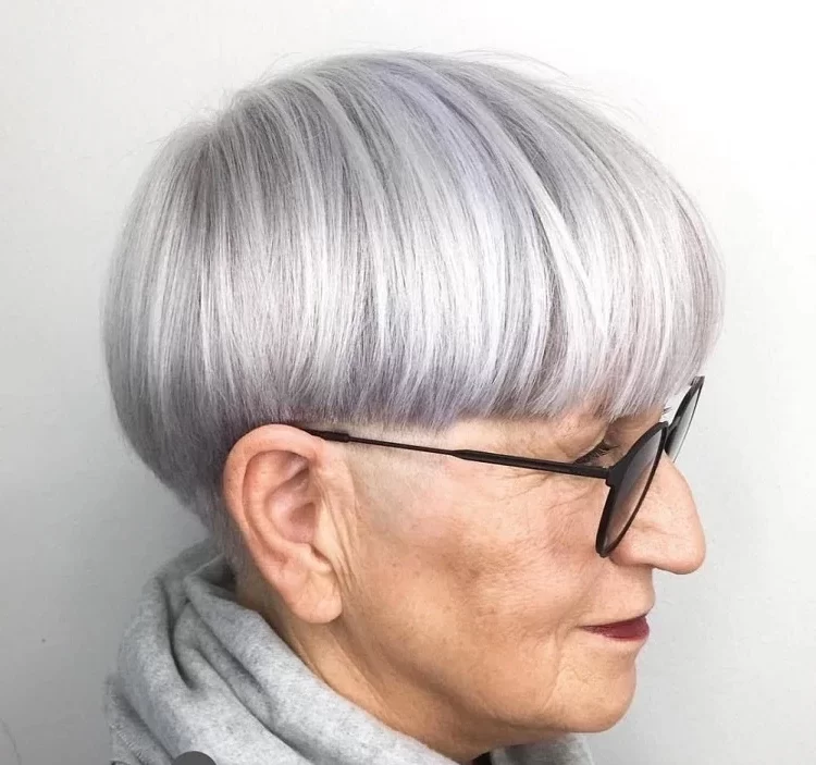 Trendy bowl cut 2023 short hairstyles for white hair