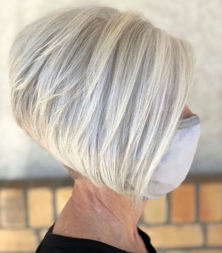 a line short bob haircut for women over 60