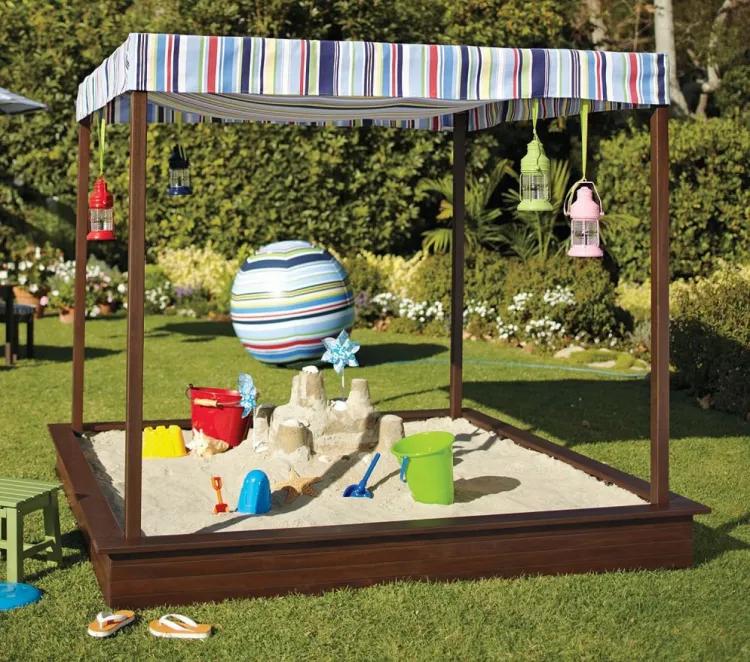 amazing kids sandpit idea for backyard