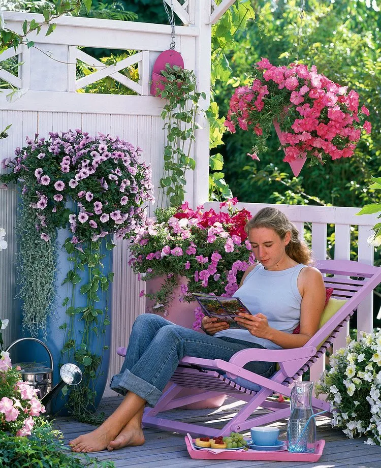easy plants to grow blooming flowers petunia balcony decor ideas