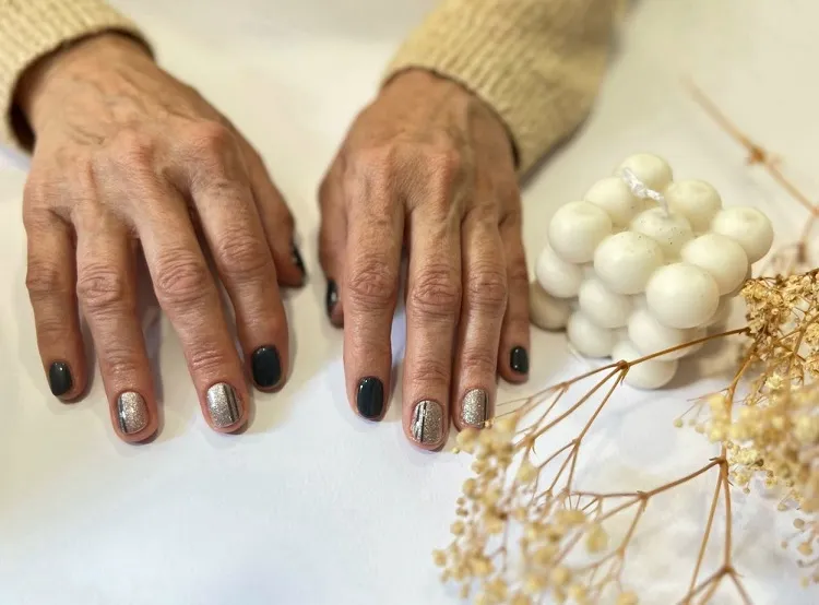 black nails ideas 2023 for women over 50 mature ladies manicure