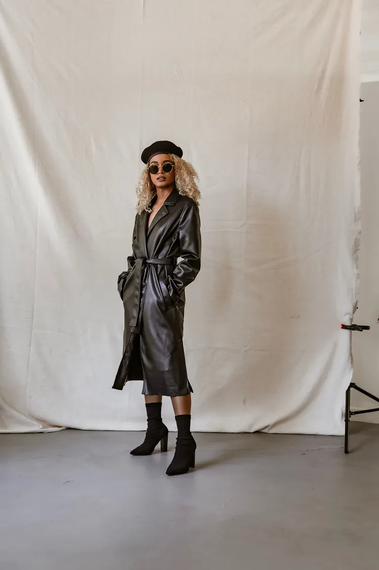 black trench coat women spring fashion trends 2023