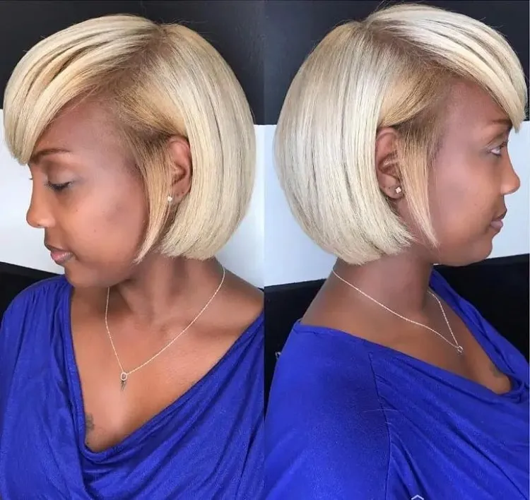 blunt short bob for dark skin blonde bob for dark skin