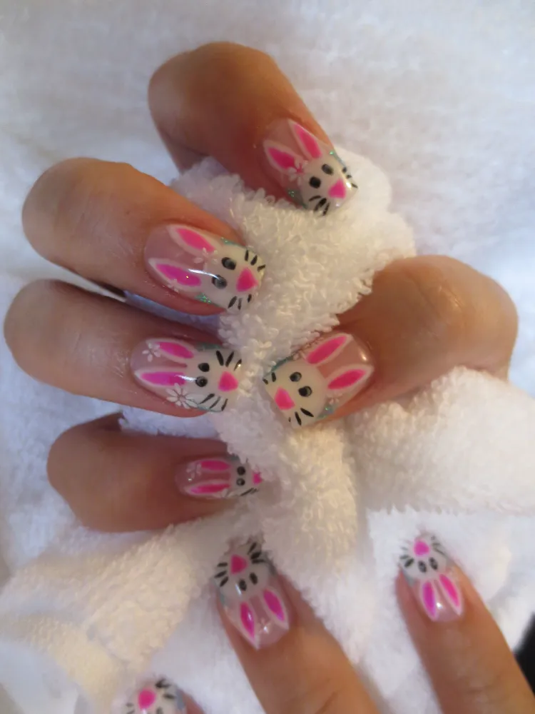 bunny nail design easy easter nails