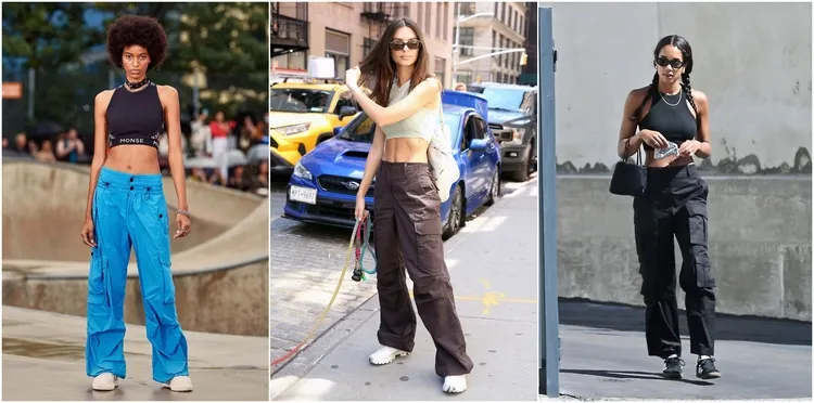 cargo pants outfits with crop top spring 2023 trends