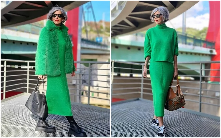 carmen gimeno in green outfit total look trend 2023