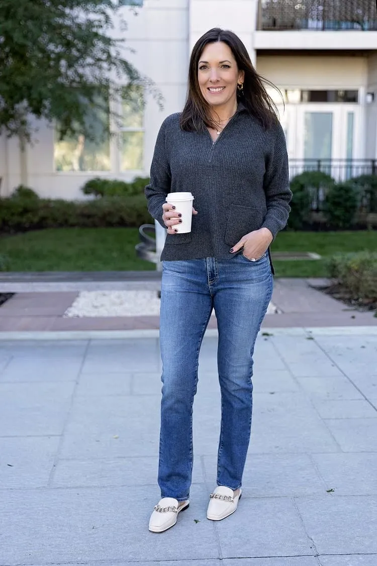 casual-work-outfit-with-loafers-for-mature-women