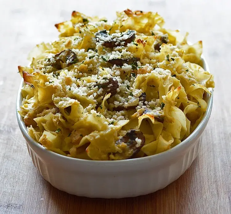 chickpea pasta casserole dish recipe easy to make vegan