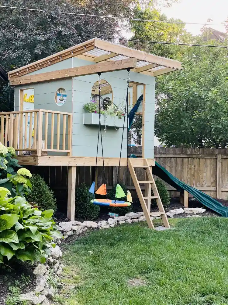 cute small playhouse idea modern-looking