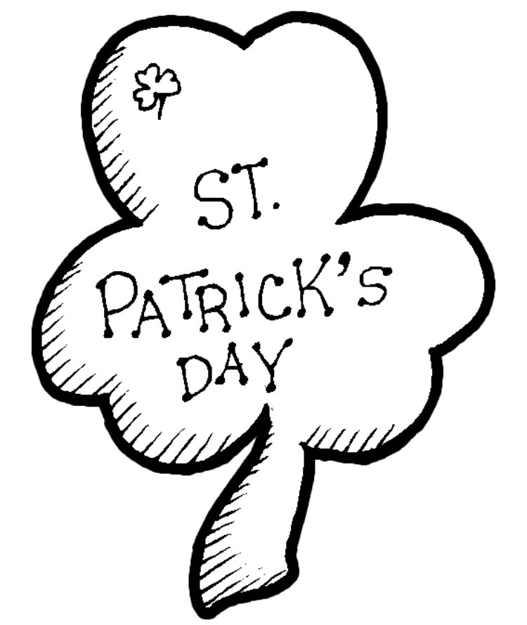 cute st. patrick's day shamrock coloring page
