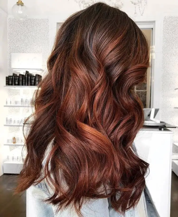dark hair with auburn highlights_Is balayage out of style 2023
