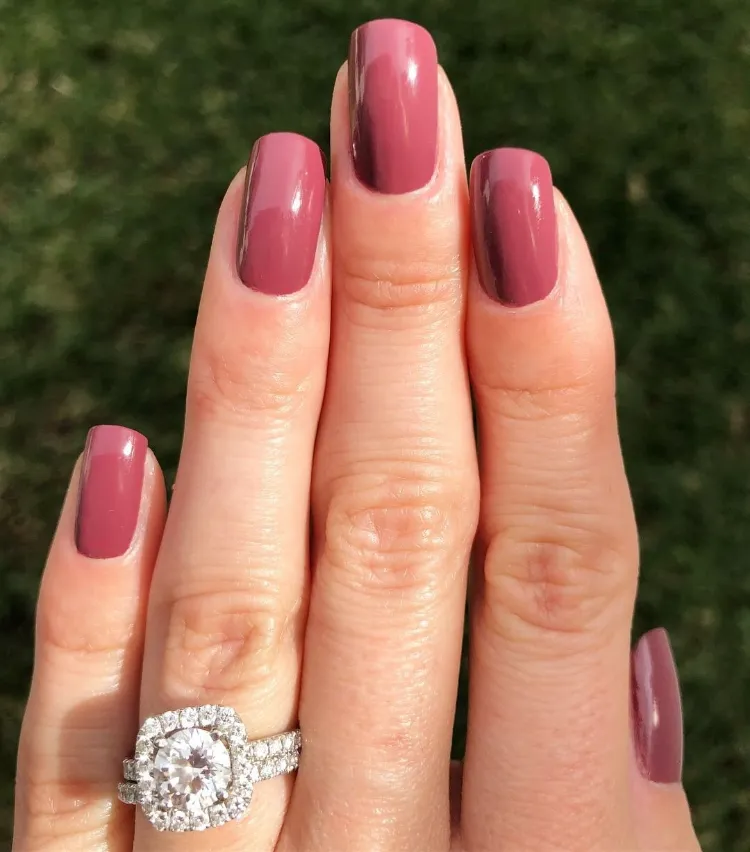 dark pink nails biab manicure
