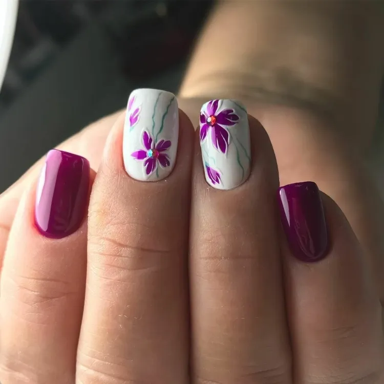 easy floral nail designs simple and easy manicure