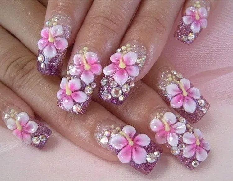Most Beautiful Nail Designs You Will Love To wear In 2021 : White Flower  Nails