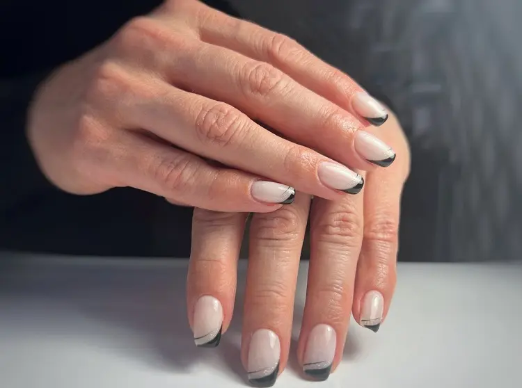 french manicure with black tip ideas for women over 50 nail designs for older ladies