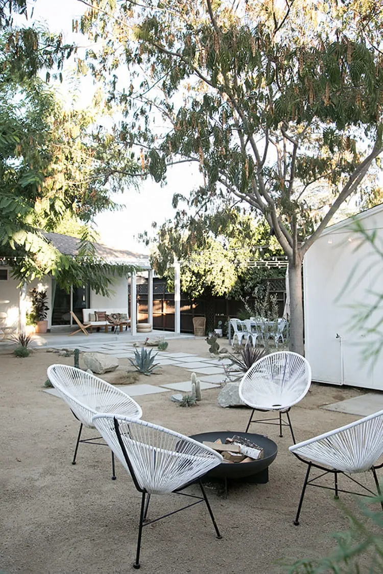 gravel backyard patio design ideas no grass landscaping