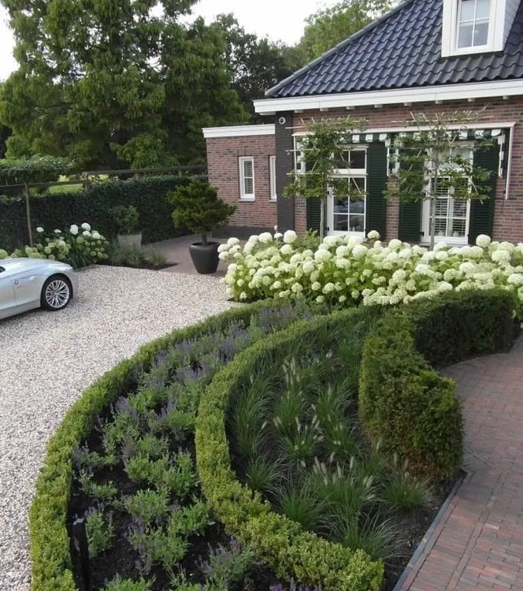 gravel plants end of driveway landscaping ideas