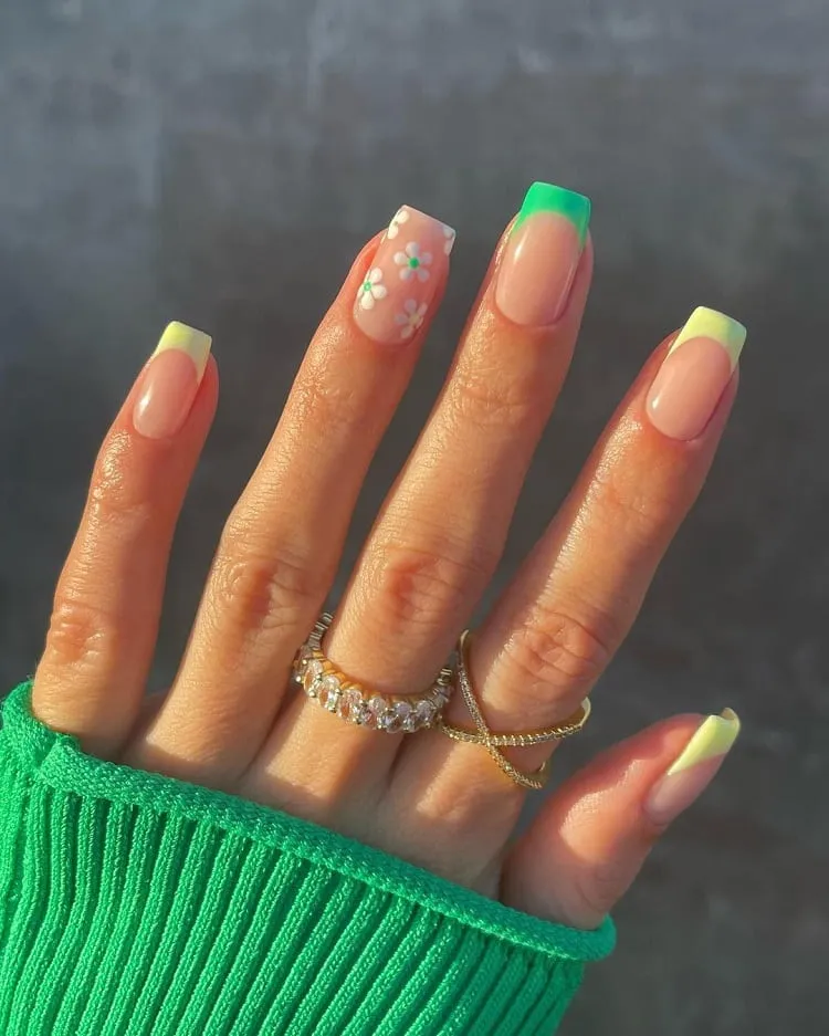 green french manicure for spring