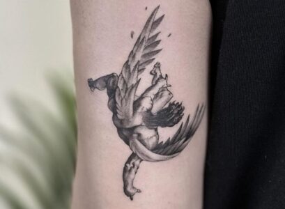 icarus fallen angel small tattoo minimalist ideas
