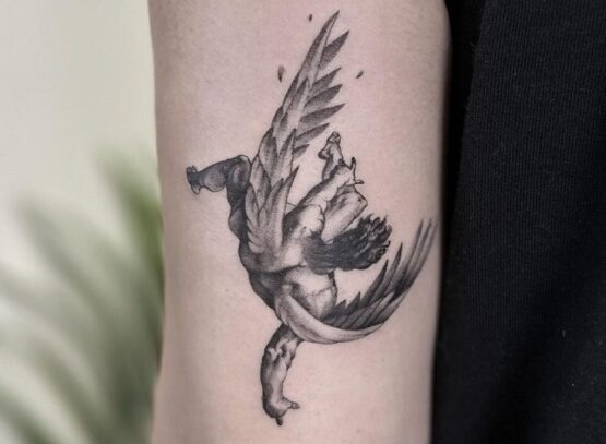 icarus fallen angel small tattoo minimalist ideas