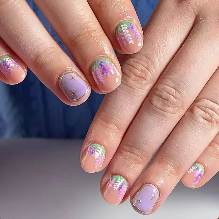 lavender nails_short round nails