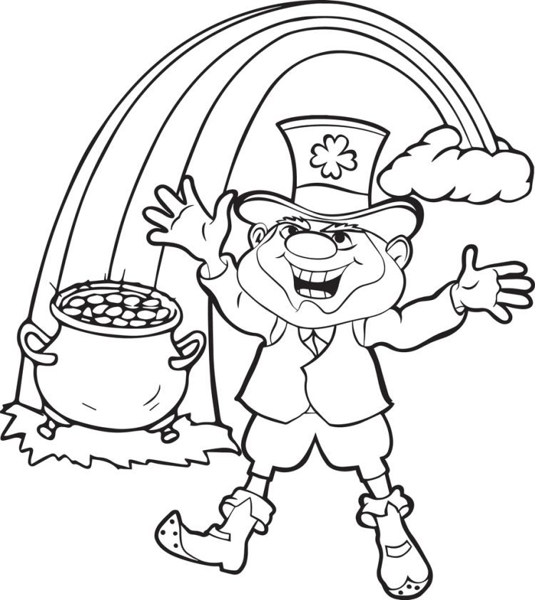 leprechaun coloring page for children St. Patrick's Day coloring pages