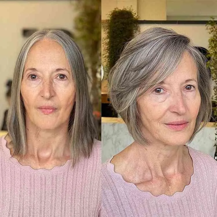 rejuvenating hairstyles women over 60 long side bangs